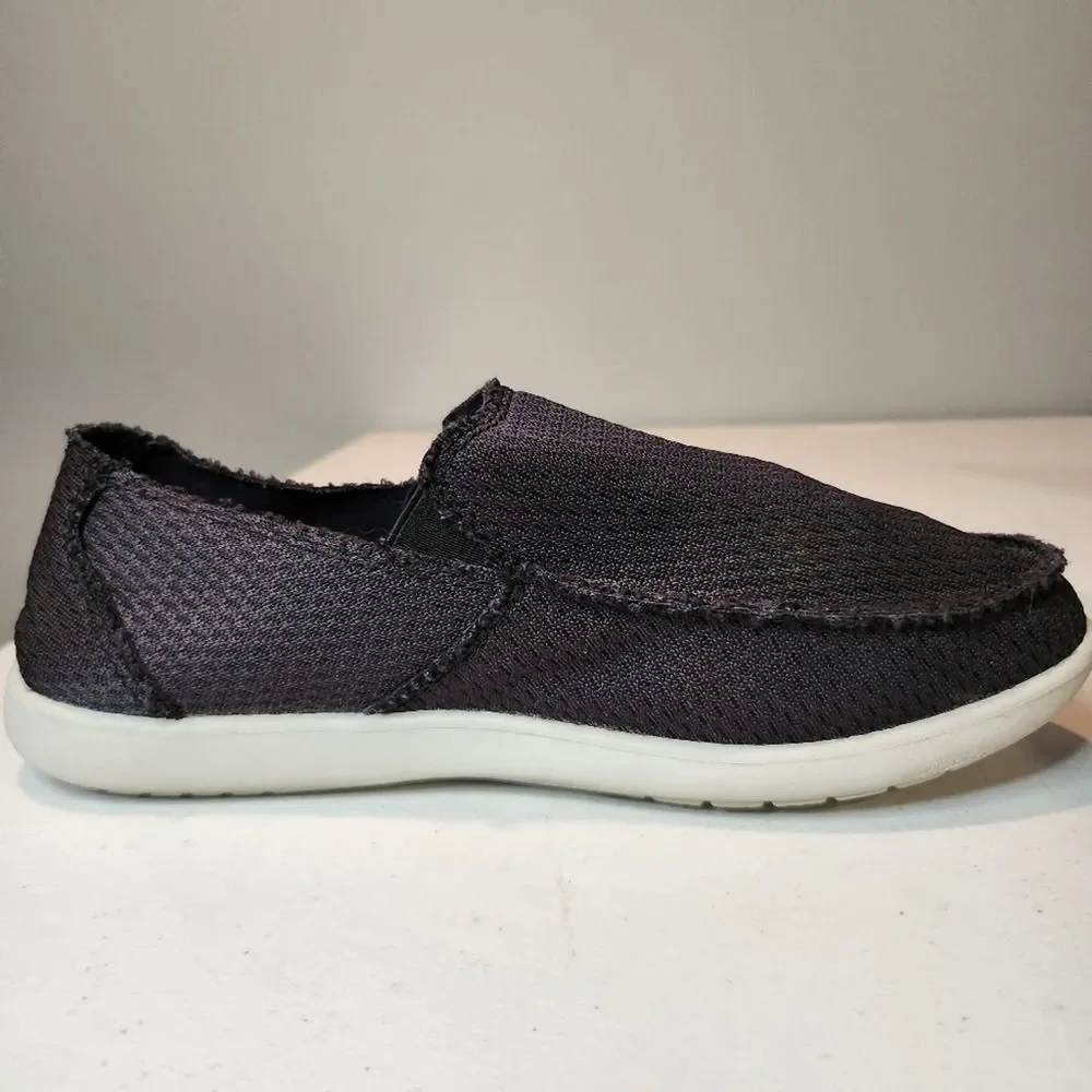 CROCS Santa Cruz Distressed Edge Black Canvas Slip-on Loafer Shoes Men's Size 7 - Picture 7 of 12